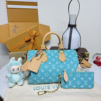 Fortok Louis Vuitton Speedy P9 Bandoulière 30 Turquoise 32*18*22.5cm