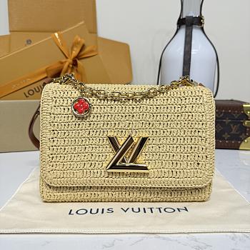 Fortok Louis Vuitton TWIST SLIM Raffia 19*7*15cm
