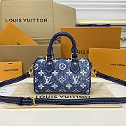 Fortok Louis Vuitton Speedy Denim Blue 16*10*7.5cm - 1