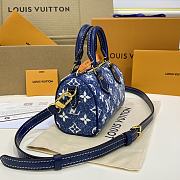 Fortok Louis Vuitton Speedy Denim Blue 16*10*7.5cm - 6