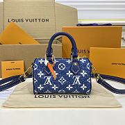 Fortok Louis Vuitton Speedy Denim Blue 16*10*7.5cm - 5
