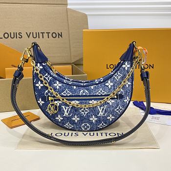 Fortok Louis Vuitton Loop Bag in Monogram Denim 23*13*6cm