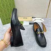 Fortok Gucci Horsebit 1953 Leather Loafers Black - 6