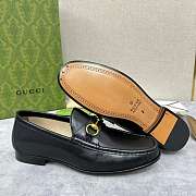 Fortok Gucci Horsebit 1953 Leather Loafers Black - 2