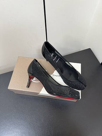 Fortok Christian Louboutin CL x MM6 Maison Margiela 25 Bridiela Una Strass Black 6.5cm