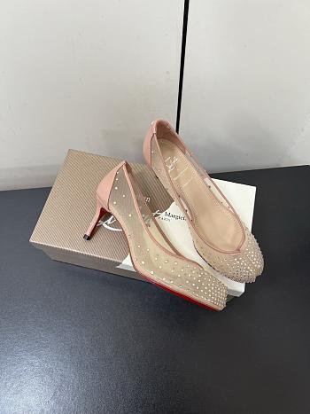 Fortok Christian Louboutin CL x MM6 Maison Margiela 25 Bridiela Una Strass Beige 6.5cm