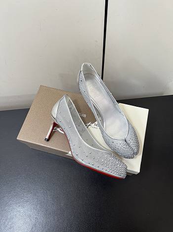 Fortok Christian Louboutin CL x MM6 Maison Margiela 25 Bridiela Una Strass White 6.5cm