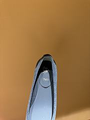 Fortok Christian Louboutin 25ss Mamaflirt 30 Bow-embellished Leather Slingback Pumps Blue - 3