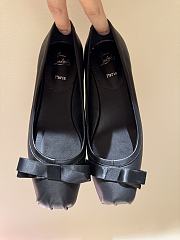 Fortok Christian Louboutin 25ss Mamaflirt 30 Bow-embellished Leather Slingback Pumps Black - 5