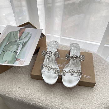 Fortok Christian Louboutin Just Jewel Silver Flat