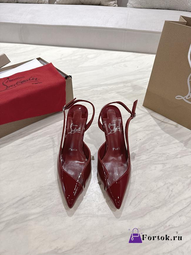Fortok Christian Louboutin Slingback Heels Red 8.5cm/10.0cm - 1