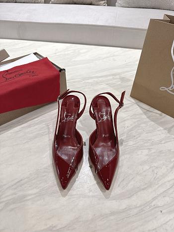 Fortok Christian Louboutin Slingback Heels Red 8.5cm/10.0cm