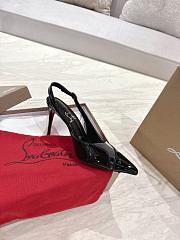 Fortok Christian Louboutin Slingback Heels Red/Black/Beige 8.5cm/10.0cm - 3