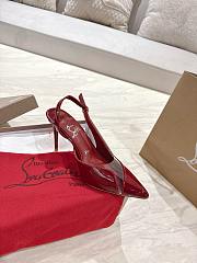 Fortok Christian Louboutin Slingback Heels Red/Black/Beige 8.5cm/10.0cm - 2