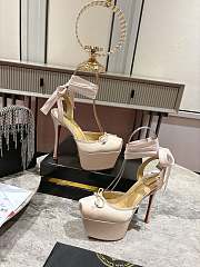 Fortok Christian Louboutin Cassia Lace Up Alta White 15cm - 5