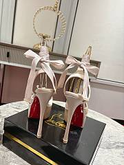 Fortok Christian Louboutin Cassia Lace Up Alta White 15cm - 4