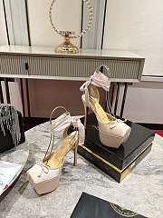 Fortok Christian Louboutin Cassia Lace Up Alta White 15cm - 2