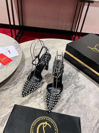 Fortok Christian Louboutin Black Spiked Bracelet Black Heels 10cm
