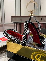 Fortok Christian Louboutin Black Spiked Bracelet Black Heels 10cm - 6