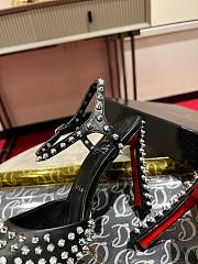 Fortok Christian Louboutin Black Spiked Bracelet Black Heels 10cm - 2