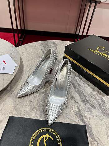 Fortok Christian Louboutin Condora Spikes 100 pumps Silver 10cm