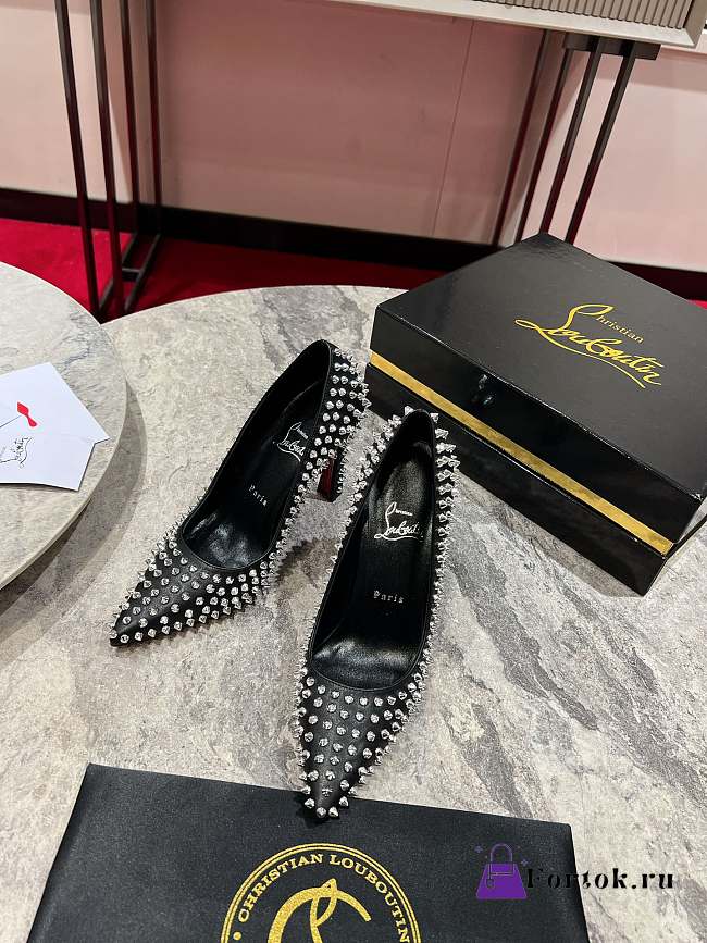 Fortok Christian Louboutin Condora Spikes 100 pumps Black 10cm - 1