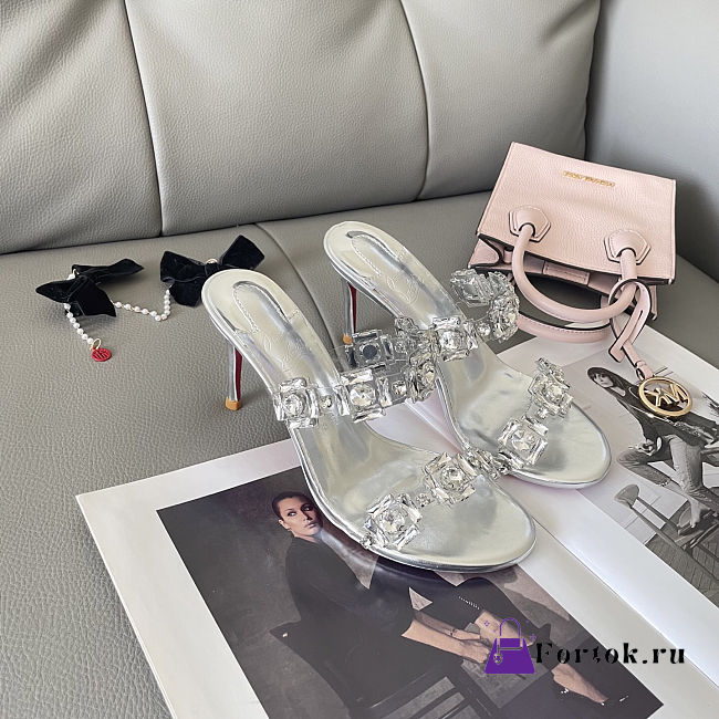 Fortok Christian Louboutin Just Jewel Silver 8cm - 1
