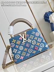 Fortok Louis Vuitton Capucines Denim Detailed With Brown Handle 13.6 x 8 x 21cm - 1