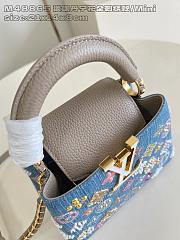 Fortok Louis Vuitton Capucines Denim Detailed With Brown Handle 13.6 x 8 x 21cm - 4