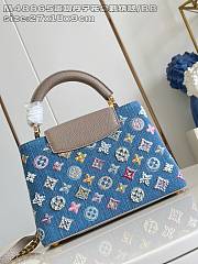 Fortok Louis Vuitton Capucines Denim Detailed With Brown Handle 17.3 x 9 x 27 cm - 4
