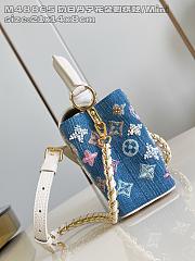 Fortok Louis Vuitton Capucines Denim Detailed With White Handle 13.6 x 8 x 21cm - 5