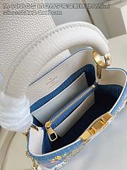 Fortok Louis Vuitton Capucines Denim Detailed With White Handle 13.6 x 8 x 21cm - 2