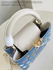 Fortok Louis Vuitton Capucines Denim Detailed With White Handle 17.3 x 9 x 27 cm - 6