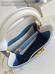 Fortok Louis Vuitton Capucines Denim Detailed With White Handle 17.3 x 9 x 27 cm - 4