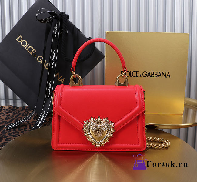 Fortok Dolce & Gabbana Devotion Bag Red 19X4.5X13cm - 1