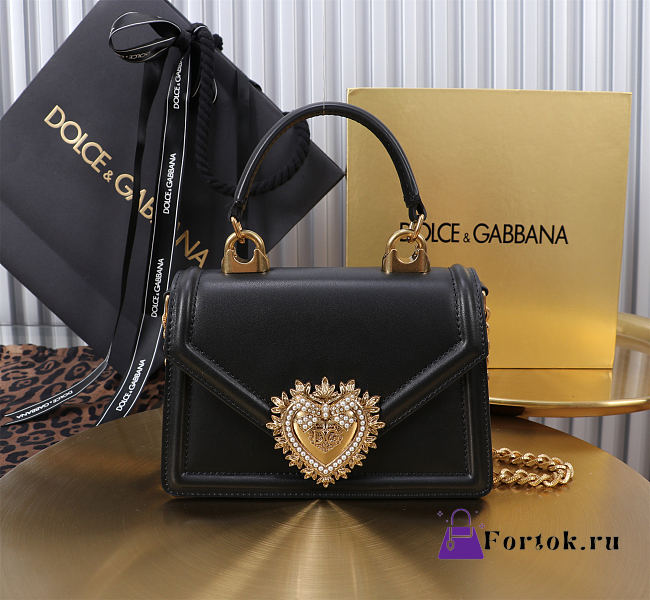 Fortok Dolce & Gabbana Devotion Bag Black 19X4.5X13cm - 1