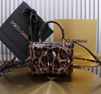 Fortok Dolce & Gabbana DG Girls Top Handle Leopard Print Bag 13.5*17.5*6.5cm