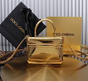 Fortok Dolce & Gabbana DG Girls Top Handle Shinning Gold Bag 13.5*17.5*6.5cm  - 4