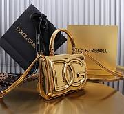 Fortok Dolce & Gabbana DG Girls Top Handle Shinning Gold Bag 13.5*17.5*6.5cm  - 6