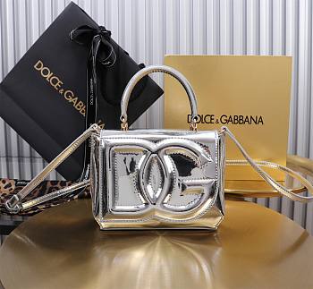 Fortok Dolce & Gabbana DG Girls Top Handle Shining Silver Bag 13.5*17.5*6.5cm 