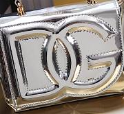 Fortok Dolce & Gabbana DG Girls Top Handle Shining Silver Bag 13.5*17.5*6.5cm  - 3