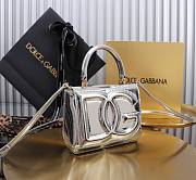 Fortok Dolce & Gabbana DG Girls Top Handle Shining Silver Bag 13.5*17.5*6.5cm  - 6