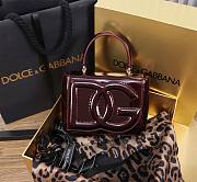 Fortok Dolce & Gabbana DG Girls Top Handle Shining Burgundy Bag 13.5*17.5*6.5cm  - 1
