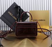 Fortok Dolce & Gabbana DG Girls Top Handle Shining Burgundy Bag 13.5*17.5*6.5cm  - 5