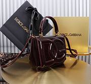 Fortok Dolce & Gabbana DG Girls Top Handle Shining Burgundy Bag 13.5*17.5*6.5cm  - 4
