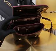 Fortok Dolce & Gabbana DG Girls Top Handle Shining Burgundy Bag 13.5*17.5*6.5cm  - 2