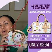 Fortok Louis Vuitton Nano Speedy Bag White Multicolor M13391 16x11x9cm - 1