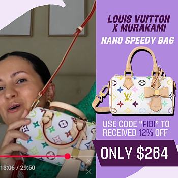 Fortok Louis Vuitton Nano Speedy Bag White Multicolor M13391 16x11x9cm