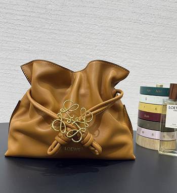 Fortok Loewe Flamenco clutch Brown 23.5*18*9cm