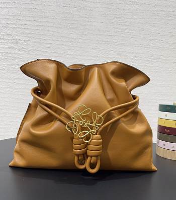 Fortok Loewe Flamenco clutch Brown 30*24.5*10.5cm 